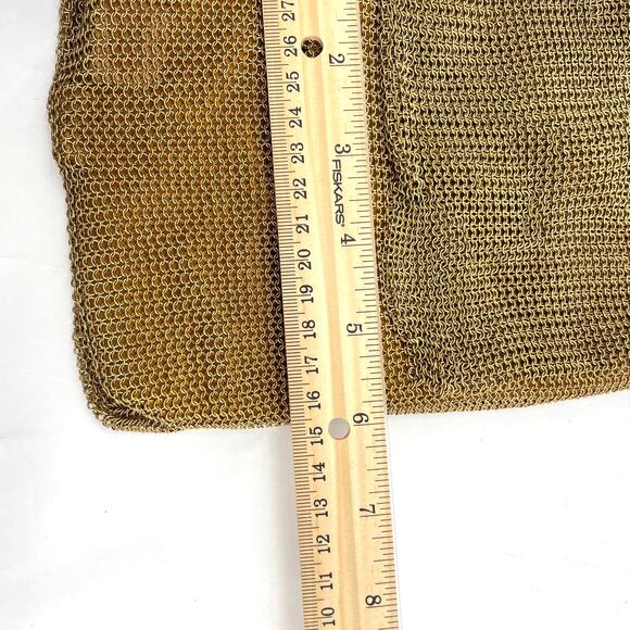Whiting & Davis by Leo Narducci Vintage 1960 Mesh Gold Color Shoulder Bag - Picture 10 of 11
